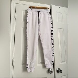 GUESS White Black Logos Joggers NWT Size Small